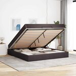 vidaXL Cadre de lit avec stockage Marron foncé 180 x 200 cm tissu