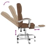 vidaXL Fauteuil de massage inclinable de bureau Marron Tissu