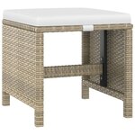 vidaXL Meubles à dîner de jardin et coussins 5 Pièces Poly rotin Beige