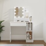 vidaXL Coiffeuse avec LED blanc 86 5x35x136 cm