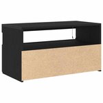 vidaXL Meubles TV avec éclairage LED 2 Pièces Chêne Noir 75x35x40 cm Bois d'ingénierie