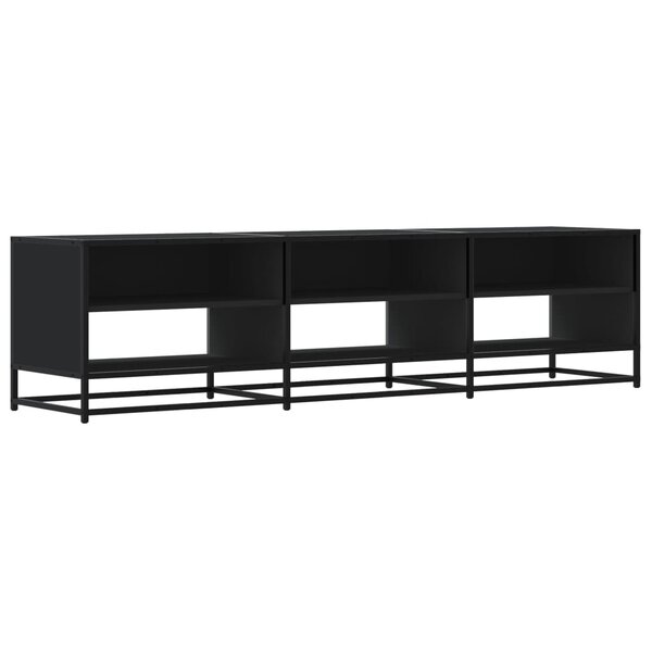 vidaXL Meuble TV noir 180x40x46 cm bois d'ingénierie