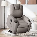 vidaXL Fauteuil inclinable électrique taupe tissu