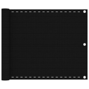 vidaXL Écran de balcon Noir 75x600 cm PEHD