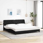 vidaXL Cadre de lit avec LED sans matelas noir 200x200 cm tissu