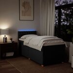 vidaXL Sommier à lattes de lit et matelas Noir 80x200 cm Tissu