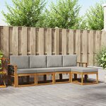 vidaXL Ensemble de canapés d'extérieur 5 pc Gris Naturel et Clair