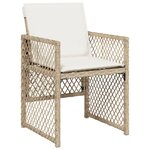 vidaXL Ensemble à manger de jardin et coussins 13 Pièces beige