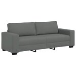 vidaXL Canapé à 3 places gris foncé 180 cm tissu