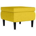 vidaXL Fauteuil à oreilles avec tabouret jaune moutarde velours
