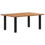 vidaXL Table à manger marron clair bois de chêne massif rectangulaire