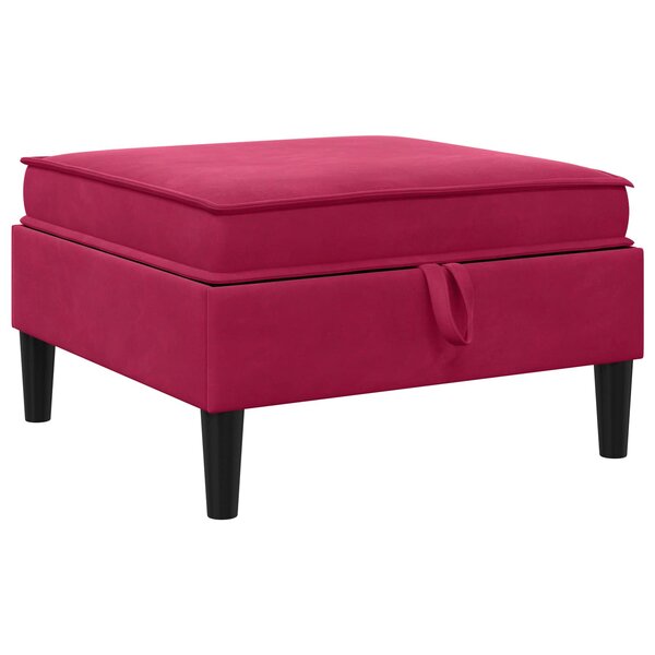 vidaXL Pouf avec Rangement Bordeaux Velours