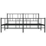 vidaXL Cadre de lit métal sans matelas avec pied de lit noir 180x200cm