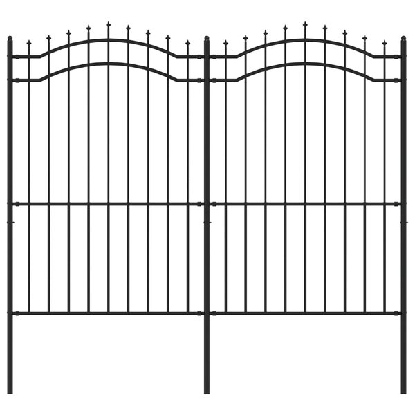 vidaXL Clôture de jardin avec sommet de lance Noir 222 cm