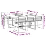 vidaXL Ensemble à manger de jardin avec coussins 7 Pièces blanc textilène