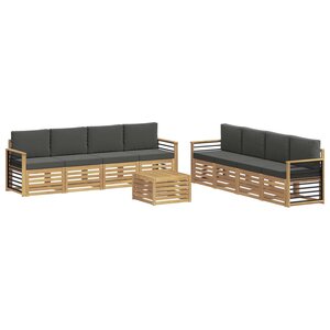 vidaXL Ensemble de canapés d'extérieur 9 pc Blanc et anthracite