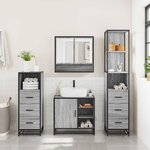 vidaXL Ensemble de meubles de salle de bain 4 Pièces sonoma gris