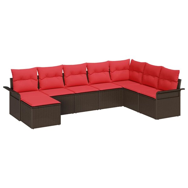 vidaXL Ensemble de canapé de jardin 8 Pièces Beige Poly rotin