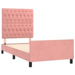 vidaXL Cadre de lit avec tête de lit Rose 100x200 cm Velours