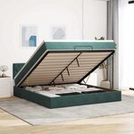 VidaXL Cadre de lit ottoman avec matelas vert foncé 180x200 cm velours