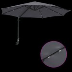 vidaXL Parasol de Jardin Mural avec LEDs Antracite 248 cm