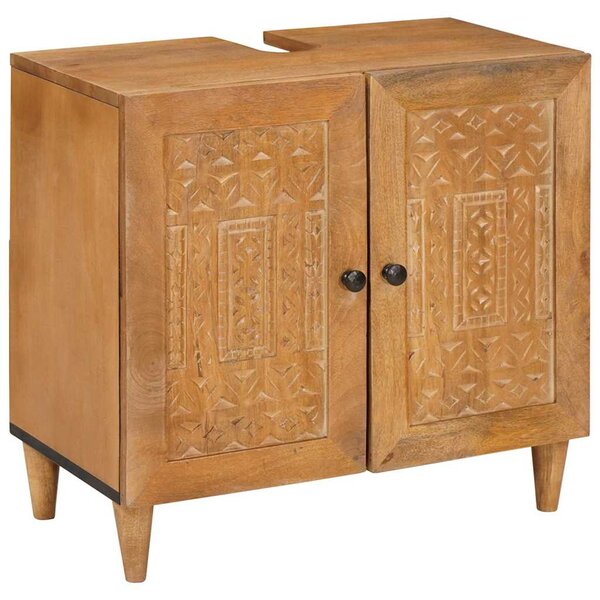 vidaXL Cabinet de salle de bain Marron clair 62 x 33 x 58 cm