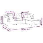 vidaXL Canapé modulaire et repose-pieds et coussins velours gris foncé