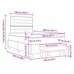 vidaXL Lit à ressorts avec matelas Bleu 120 x 200 cm tissu