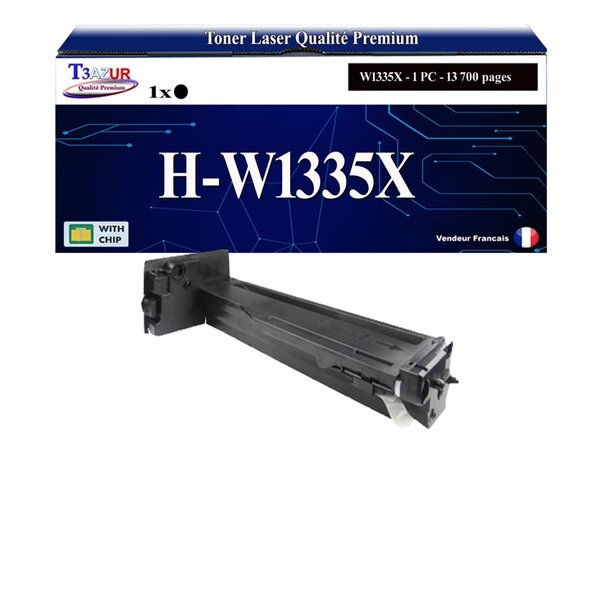 T3AZUR -Toner compatible avec HP W1335X (335X) pour HP LaserJet MFP M438n  M440dn  M440n  M440nda  M442dn  M443nda