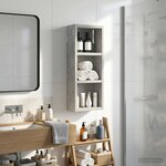 vidaXL Armoire murale de salle de bain Gris Béton 20 x 10 x 50 cm