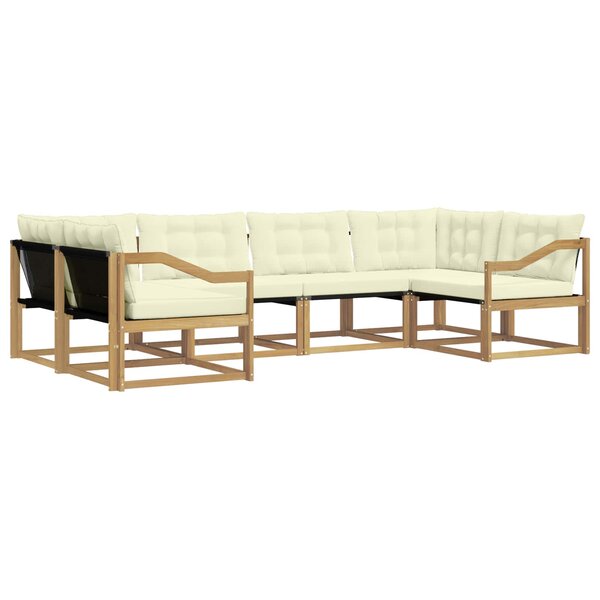 vidaXL Ensemble de canapés d'extérieur 6 pc Blanc et crème