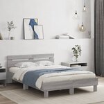 vidaXL Cadre de lit avec LED sans matelas sonoma gris 120x200 cm