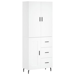 vidaXL Buffet haut Blanc 69 5x34x180 cm Bois d'ingénierie