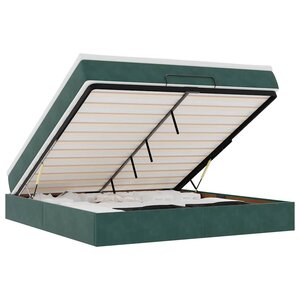 VidaXL Cadre de lit ottoman avec matelas vert foncé 160x200 cm velours
