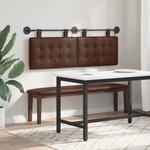 vidaXL Tête de lit suspendue Avec lumière LED Marron Simili cuir