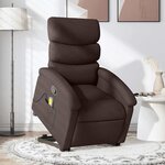 vidaXL Fauteuil inclinable de massage Marron foncé Tissu