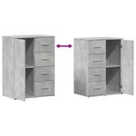 vidaXL Buffets 2 Pièces gris béton 59x39x80 cm bois d'ingénierie
