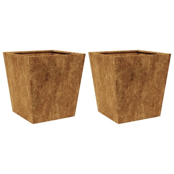 vidaXL Jardinières 2 Pièces 40x40x40 cm acier corten