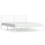 vidaXL Cadre de lit métal sans matelas et tête de lit blanc 180x200 cm