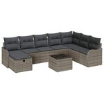 vidaXL Ensemble de canapé de jardin 9 Pièces Gris 287.5 x 177.5 x 85 cm