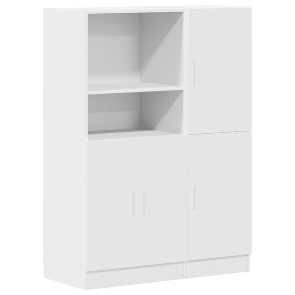 vidaXL Ensemble d'armoires de cuisine 2 Pièces blanc bois d'ingénierie