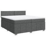 vidaXL Sommier à lattes de lit avec matelas Gris foncé 200x200cm Tissu