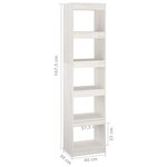 vidaXL Bibliothèque/Séparateur de pièce Blanc 40x30x167 5cm Pin massif