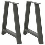 vidaXL Pieds de table à manger en forme de A 2 pièces Anthracite 80 x (72-73) cm Acier