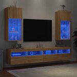vidaXL Meubles TV avec lumières LED 2 Pièces chêne sonoma 40 5x30x90 cm