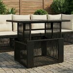 vidaXL Table de jardin relevable Noir 100 x 55 x 37 cm