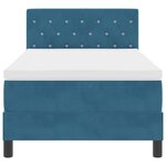 vidaXL Lit Boxspring avec Matelas & LED Bleu Foncé 90x190 cm Velours