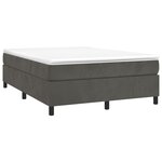 vidaXL Sommier à lattes de lit et matelas Gris foncé 140x190cm Velours