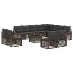 vidaXL Ensemble de canapé de jardin 13 Pièces Gris polyrotin