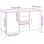 Buffet vidaXL Noir Chêne 100x36x60 cm Bois d'ingénierie